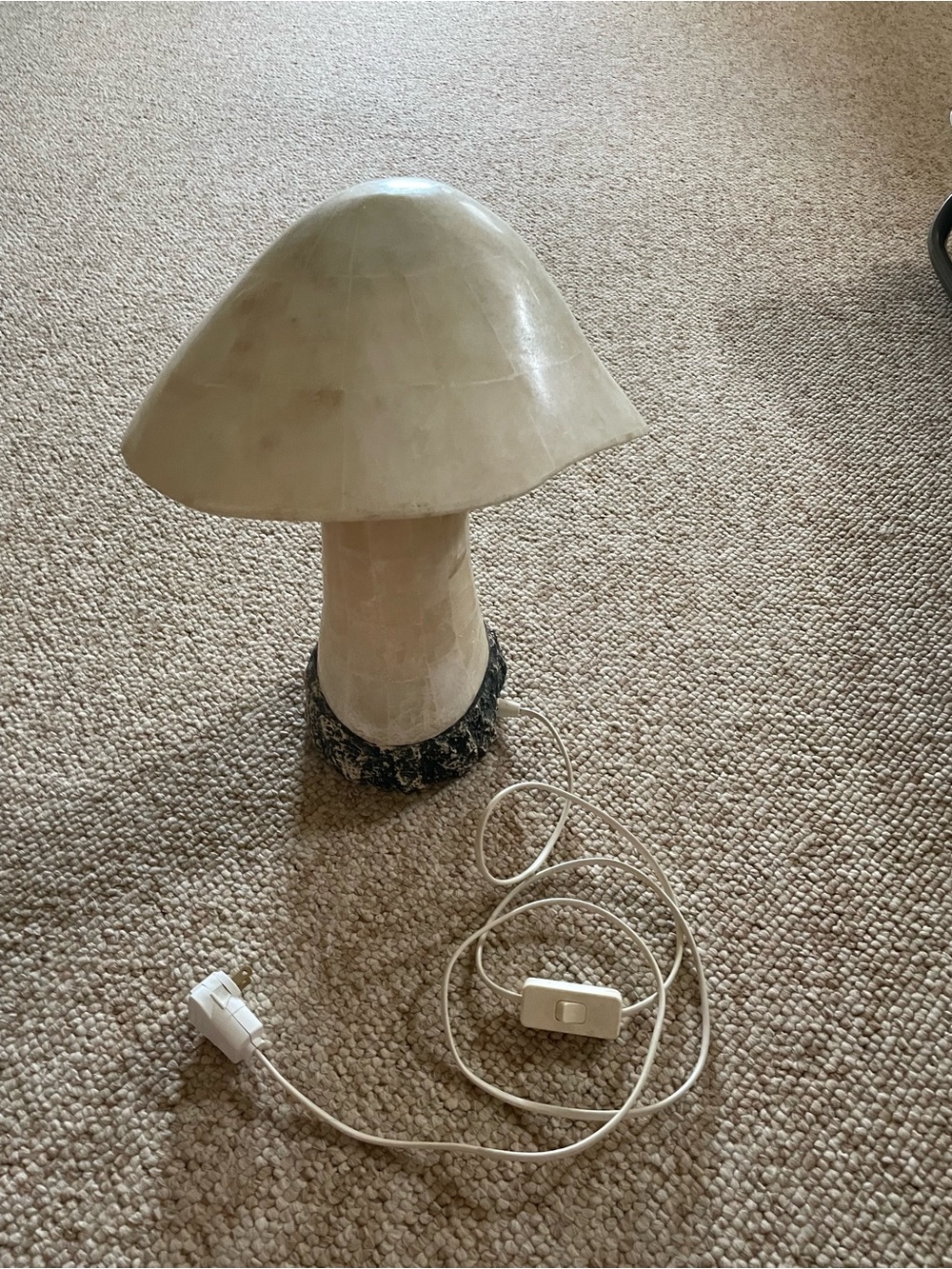 2 Cream Mushroom Table Lamp